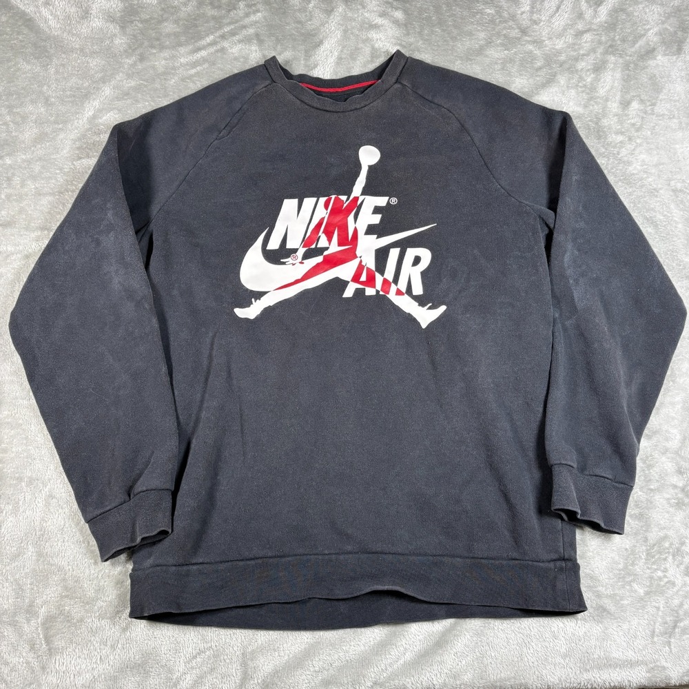 Air‎ Jordan Sweatshirt Men Large Black Pullover Crewneck Sweater Jumpman Air